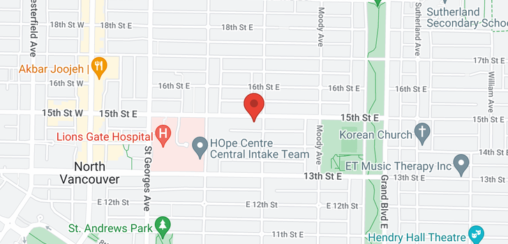 map of 361 E 15TH STREET